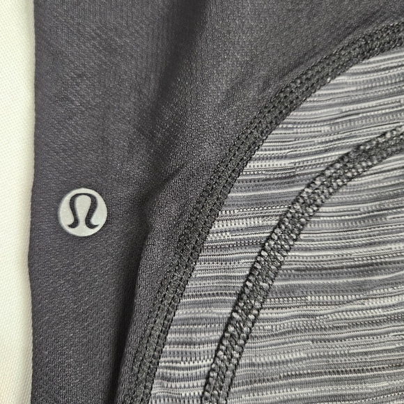 Lululemon Run Inspire Crop Leggings Cyber Stripe Deep Coal Black size 6 - Picture 15 of 16